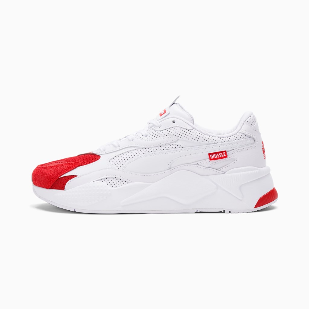 White / High Risk Red Puma PUMA x TMC Marathon Mixtape Anniversary RS-X³ Men\'s Sneakers | 4856IHDGA