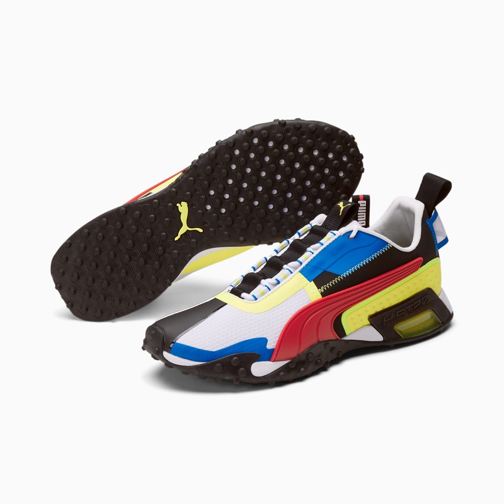 White / High Risk Red / Soft Fluo Yellow Puma H.ST.20 KIT 2 Men's Sneakers | 8713JXEFV