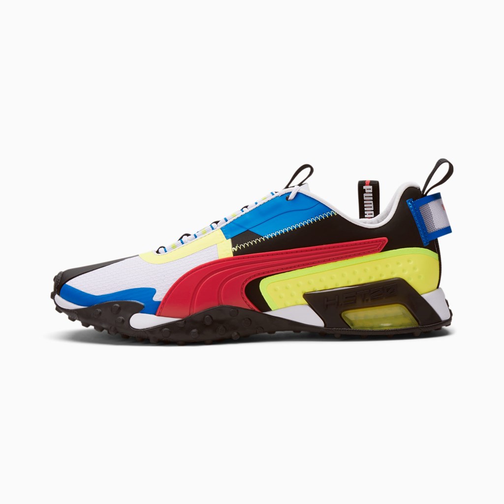 White / High Risk Red / Soft Fluo Yellow Puma H.ST.20 KIT 2 Men\'s Sneakers | 8713JXEFV