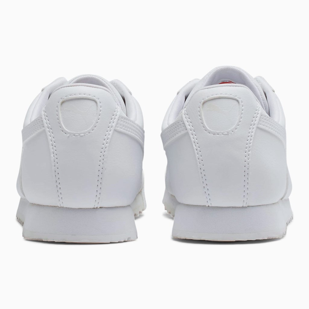 White / Light Gray Puma Roma Basic JR Boys' Sneakers | 5847HBIPY