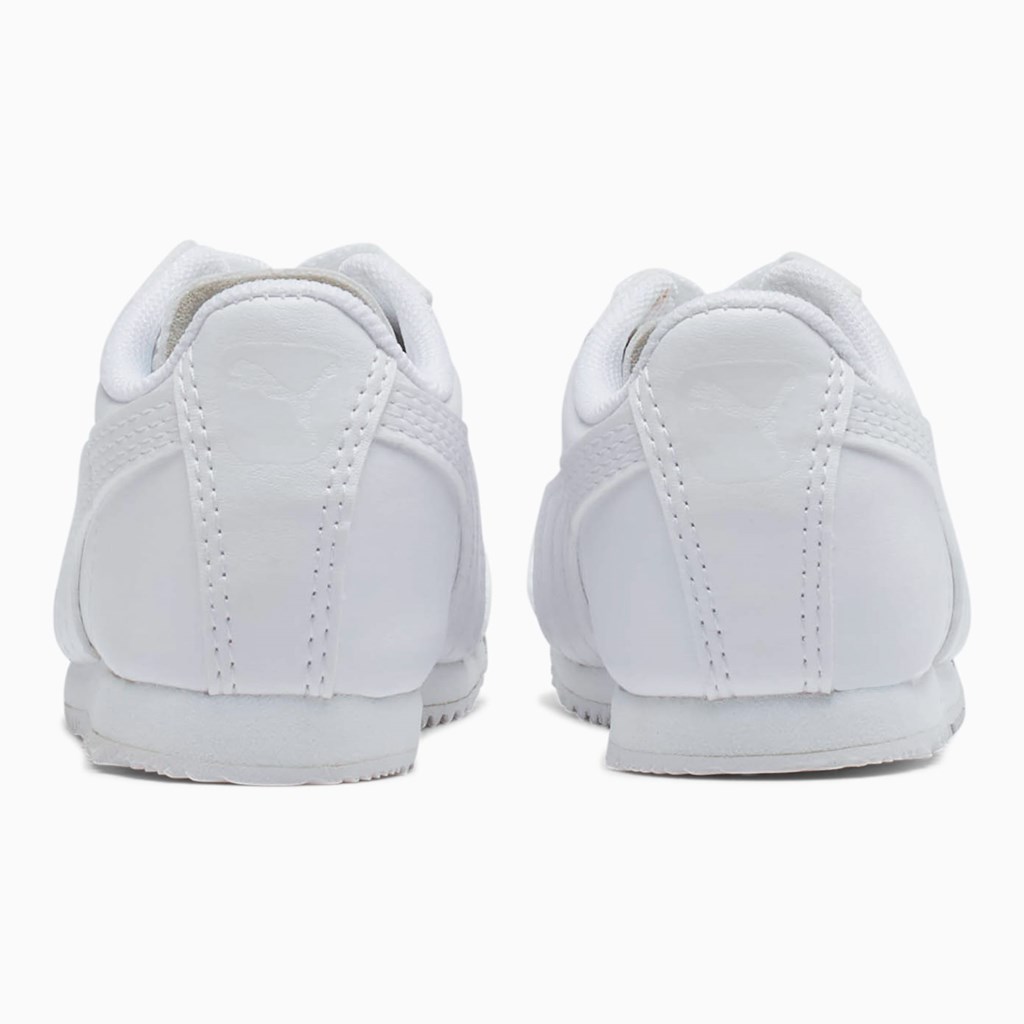 White / Light Gray Puma Roma Basic Toddler Boys' Sneakers | 8957JQASM