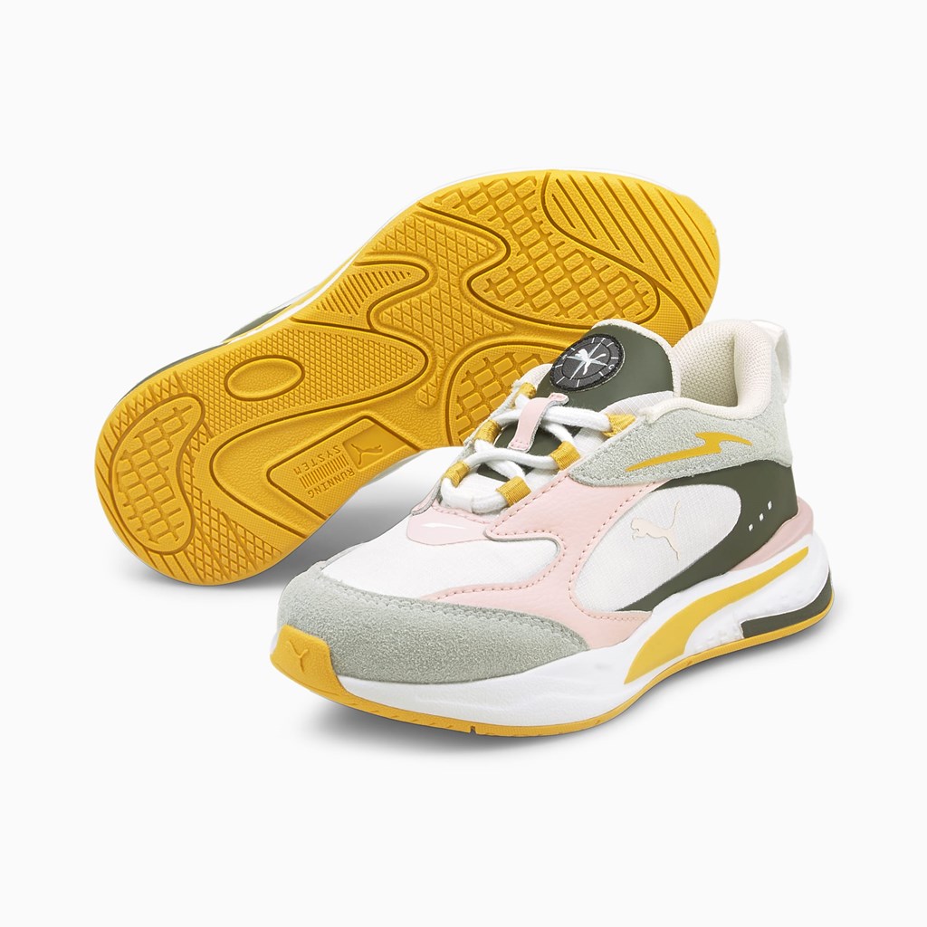 White / Lotus Puma Time4Change RS-Fast Little Girls' Sneakers | 5498BIZXJ