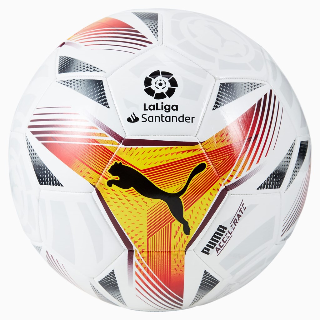 White / Multi Colour Puma LaLiga 1 Accelerate Machine-Stitched Men\'s Ball | 5693KNYSL