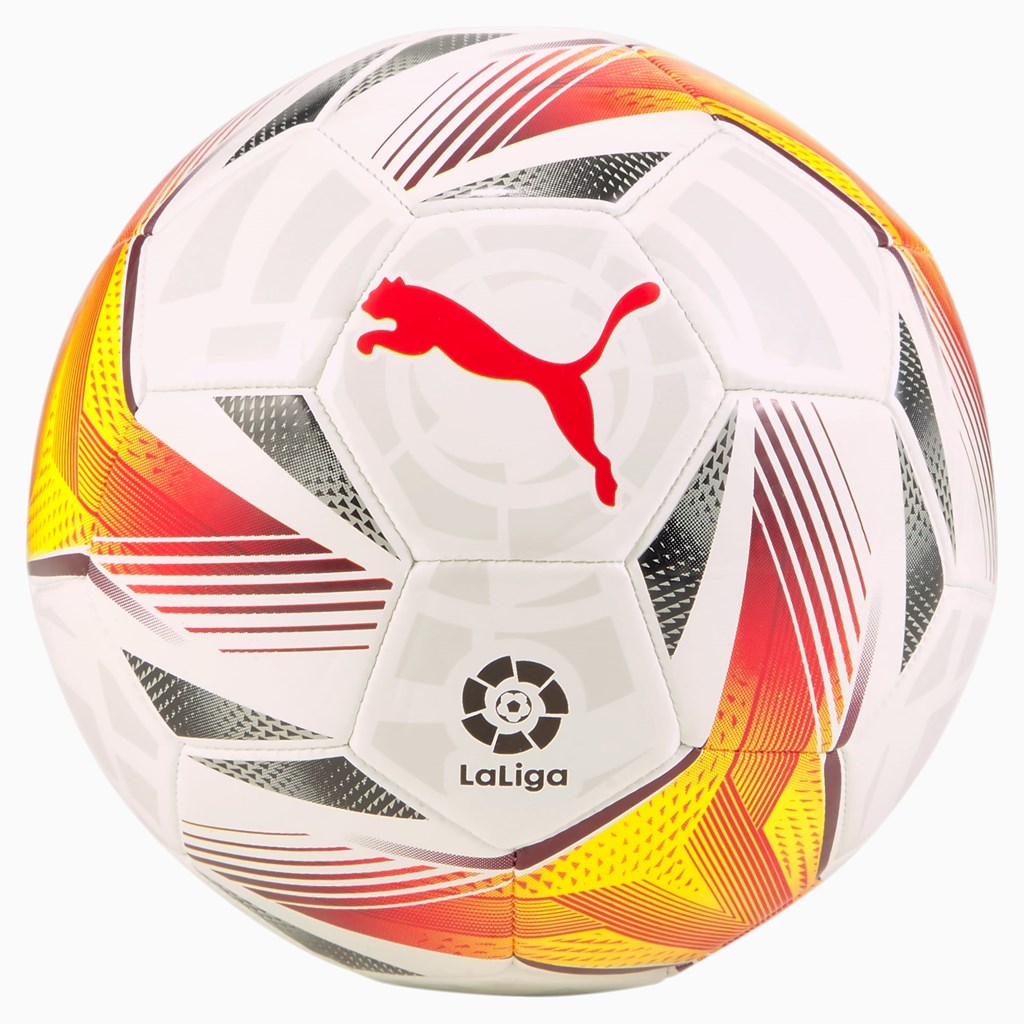 White / Multi Colour Puma La Liga 1 Accelerate Mini Men's Ball | 6408UOWYF