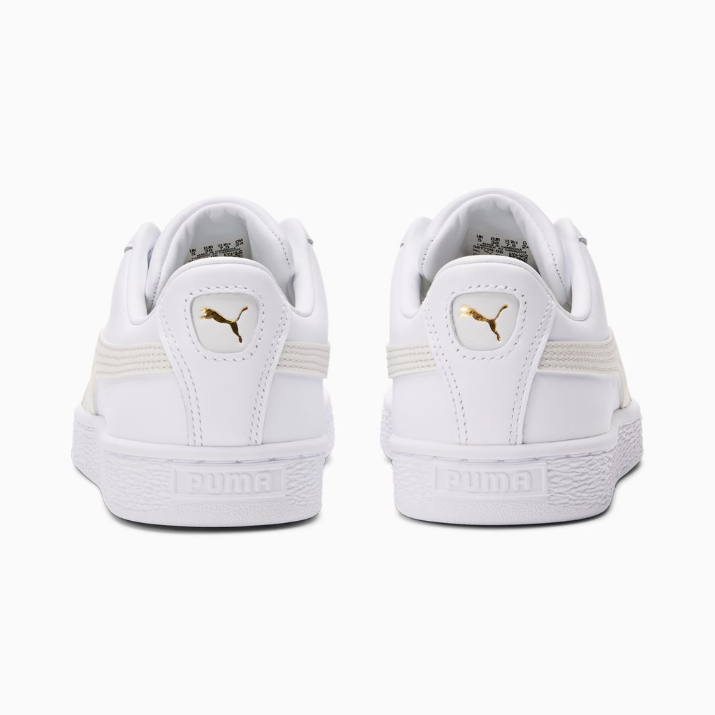 White / Nimbus Cloud Puma Basket Classic XXI Women's Sneakers | 1756LYKCA