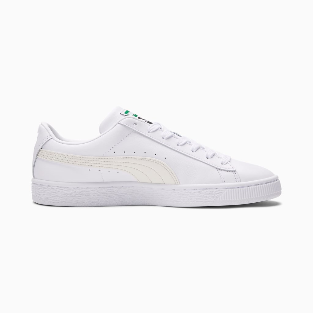 White / Nimbus Cloud Puma Basket Classic XXI Women's Sneakers | 1756LYKCA