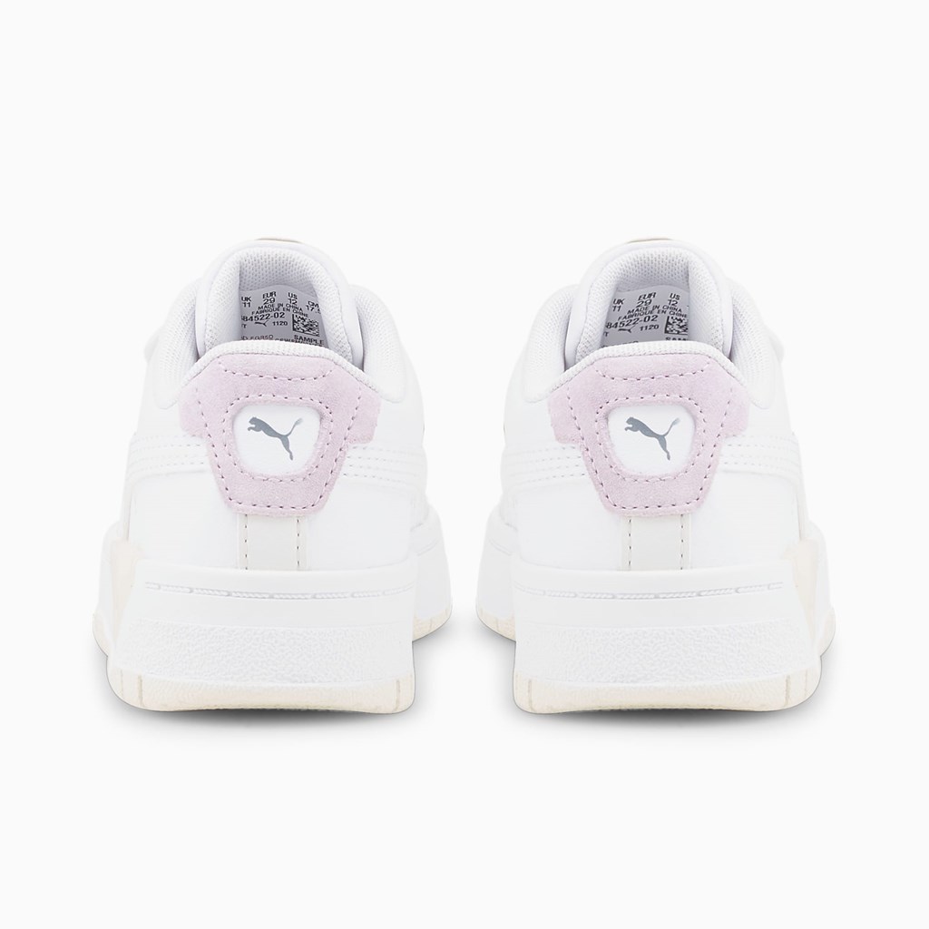 White / Nimbus Cloud / Whisper White Puma Cali Dream Little Girls' Sneakers | 6487NWHCU