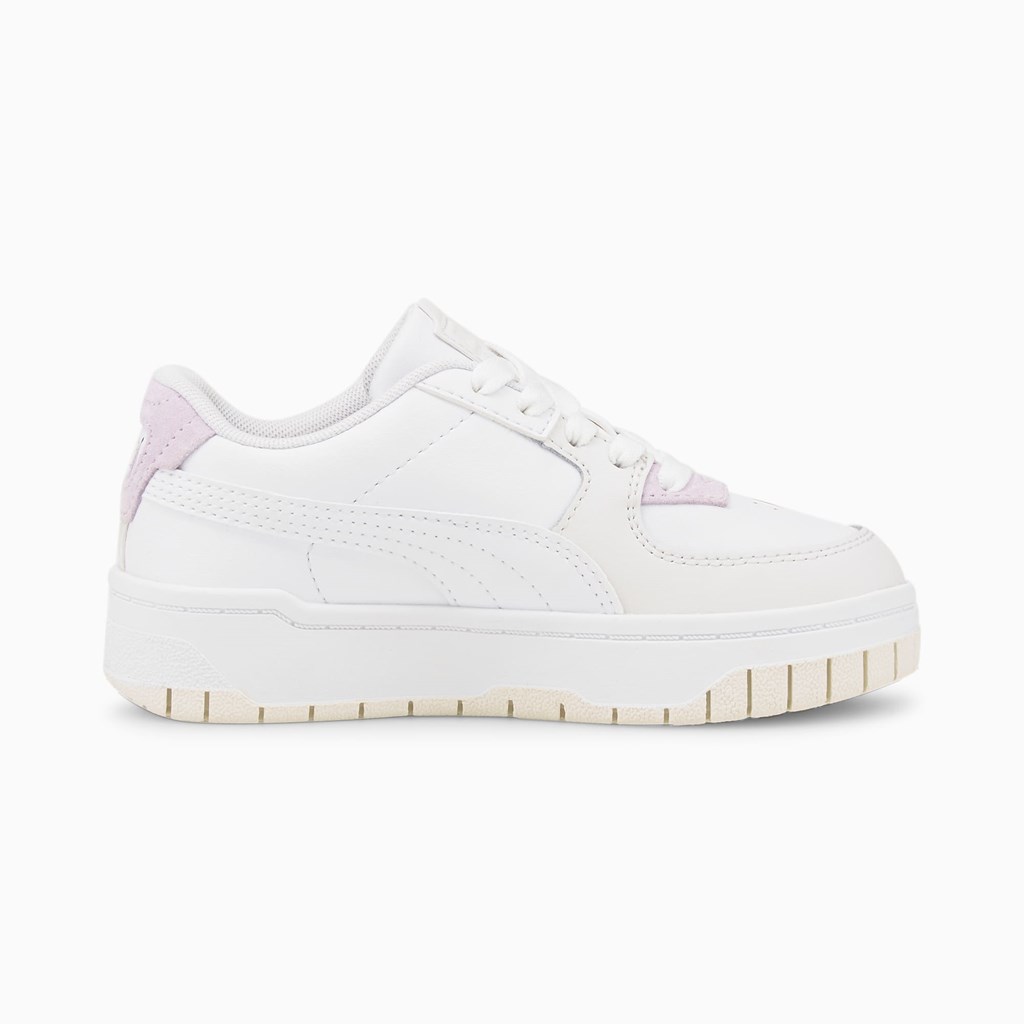 White / Nimbus Cloud / Whisper White Puma Cali Dream Little Girls' Sneakers | 6487NWHCU