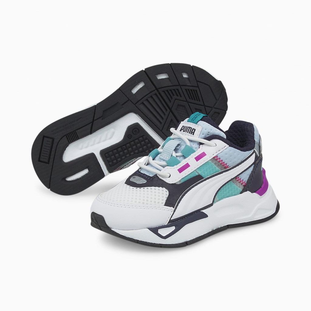 White / Parisian Night / Deep Orchid Puma Mirage Sport Tech Toddler Girls' Sneakers | 7289PUNDI