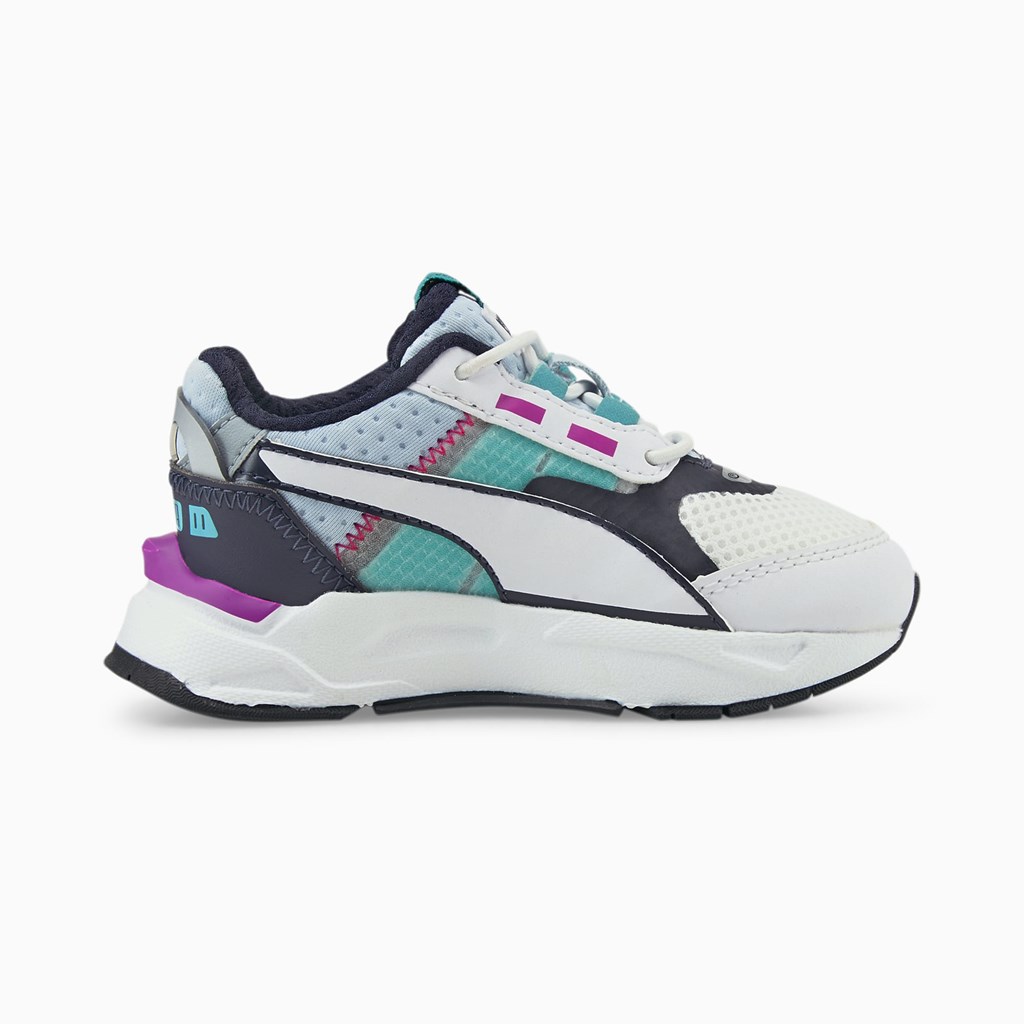 White / Parisian Night / Deep Orchid Puma Mirage Sport Tech Toddler Girls' Sneakers | 7289PUNDI