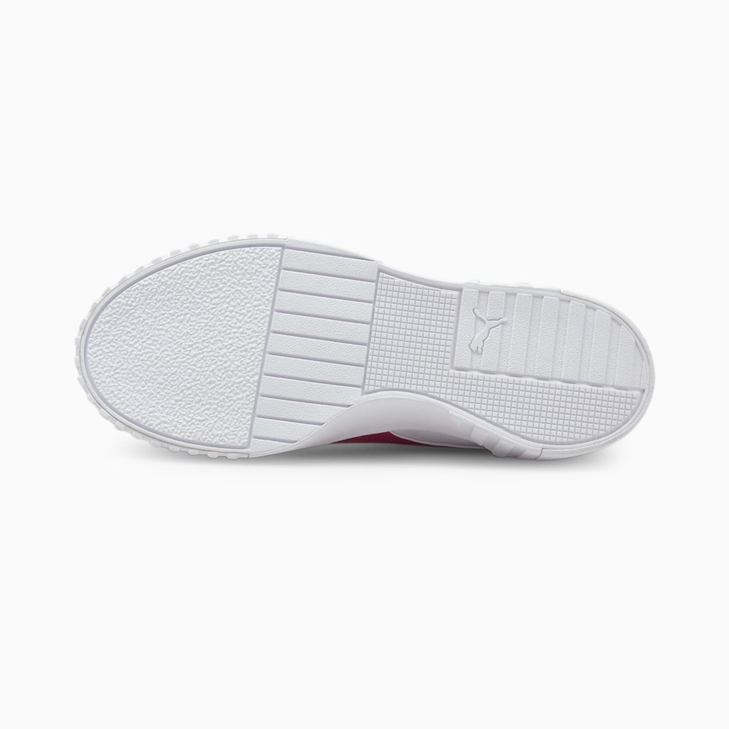 White / Persian Red Puma Cali  Women's Sneakers | 3072GQDNZ