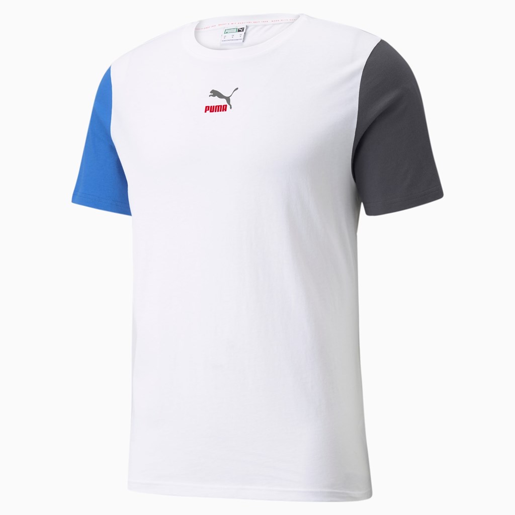 White Puma CLSX Men\'s Tee | 7612YWZCG