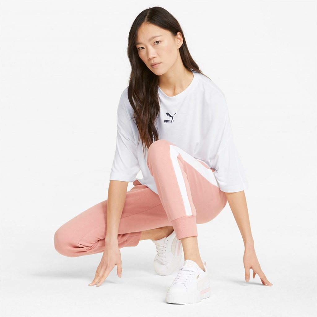 White Puma Classics Splitside  Women's Tee | 8521YJBCW