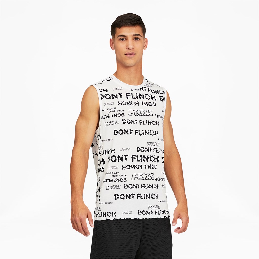 White Puma Don't Flinch Basketball Men\'s Tank | 0672MKPND