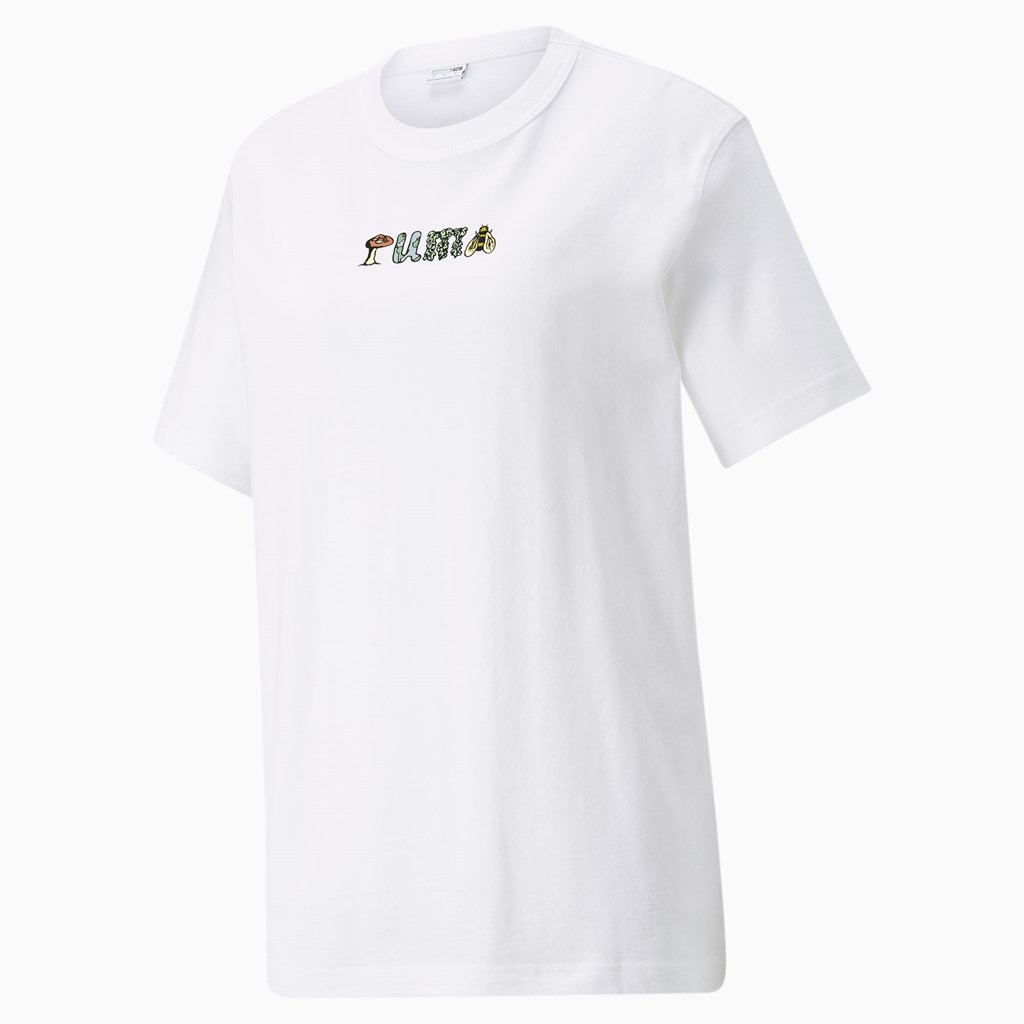 White Puma Downtown Relaxed Graphic Women's Tee | 2418CUAGR