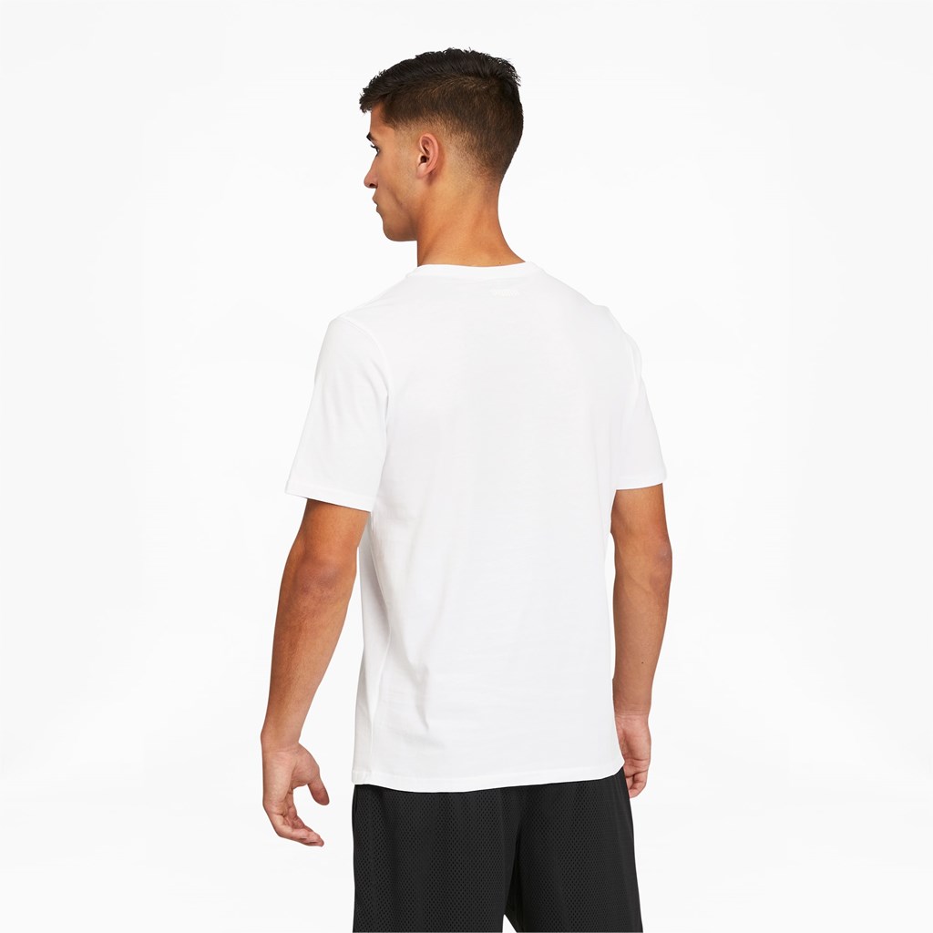 White Puma Dylan Short Sleeve Basketball Men's Tee | 7819TGZID