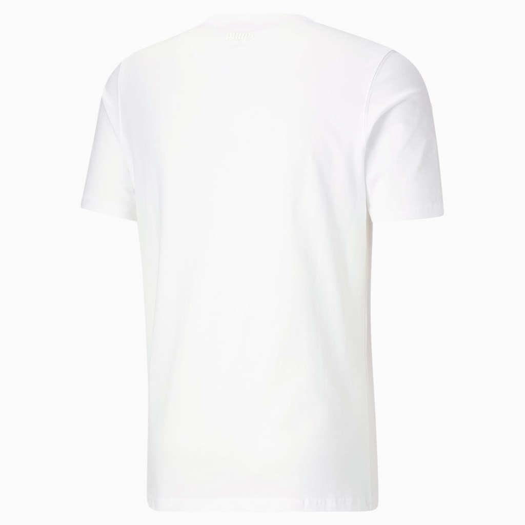 White Puma Dylan Short Sleeve Basketball Men's Tee | 7819TGZID