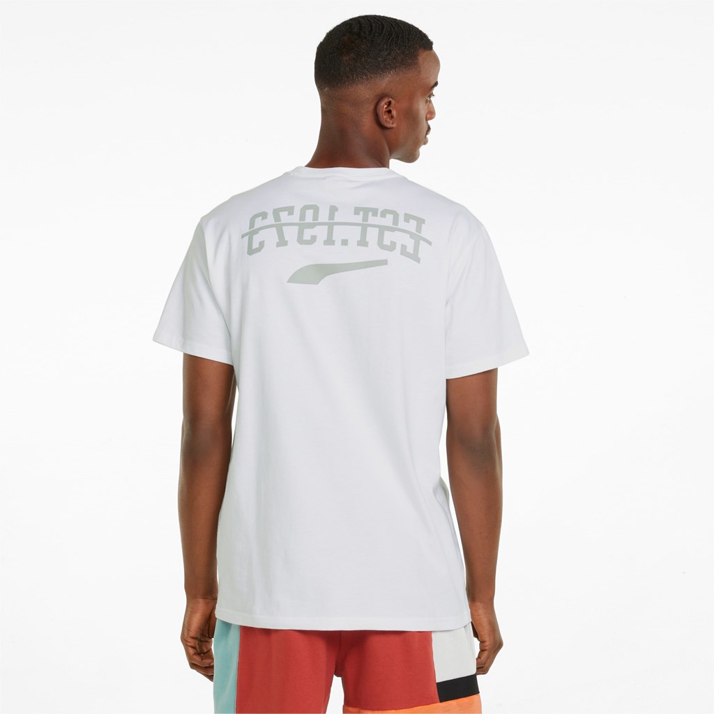 White Puma Inbounds Basketball Men's Tee | 1685HCVIB