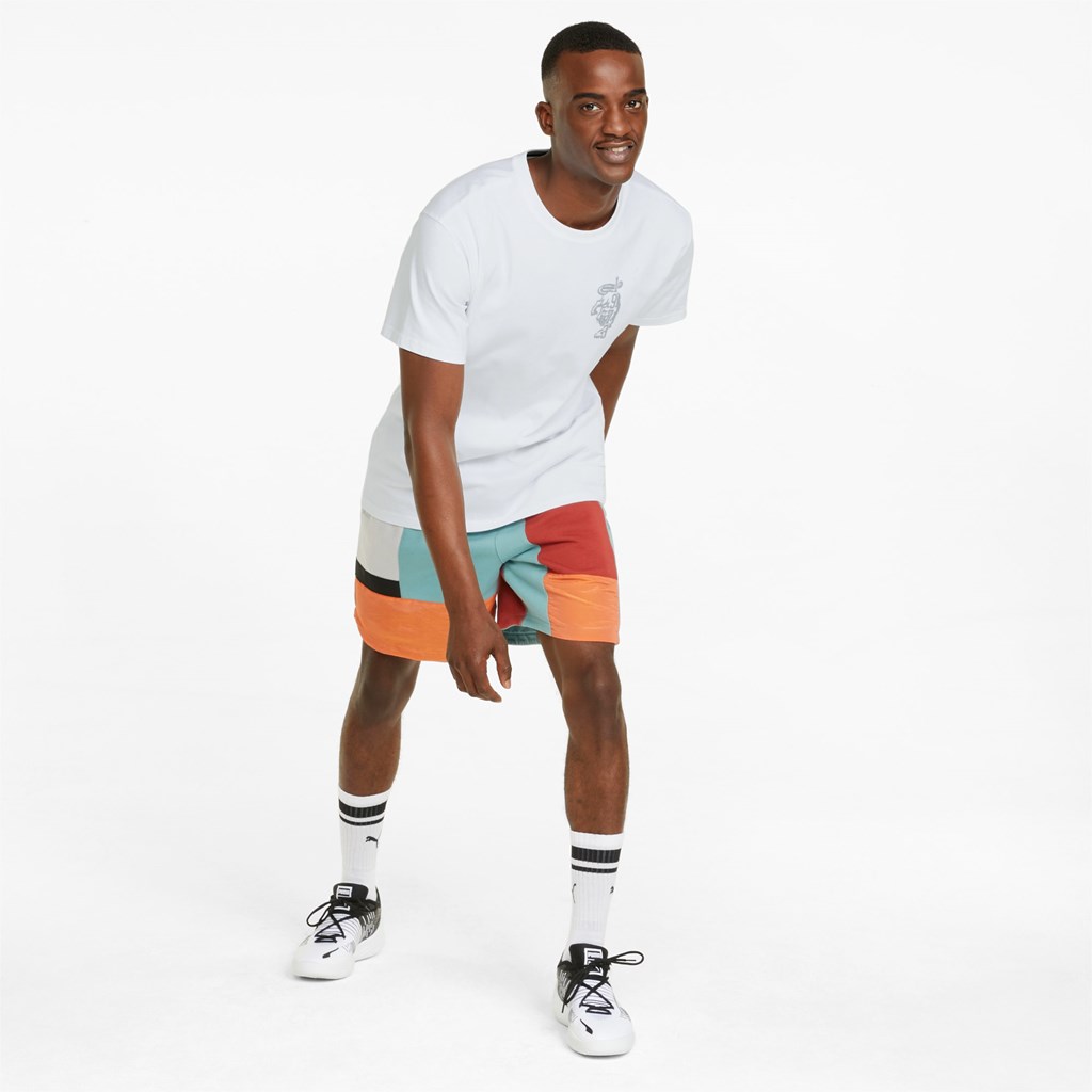 White Puma Inbounds Basketball Men's Tee | 1685HCVIB