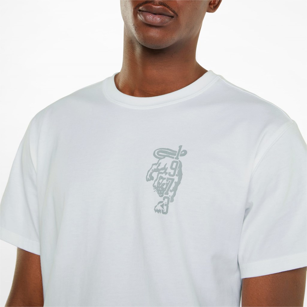 White Puma Inbounds Basketball Men's Tee | 1685HCVIB