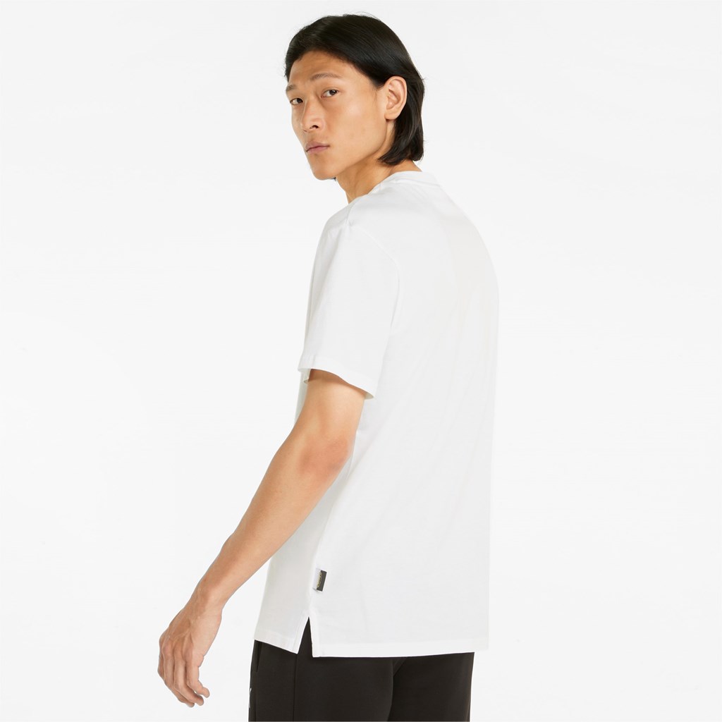 White Puma King Logo Men's Tee | 2471EIRLC