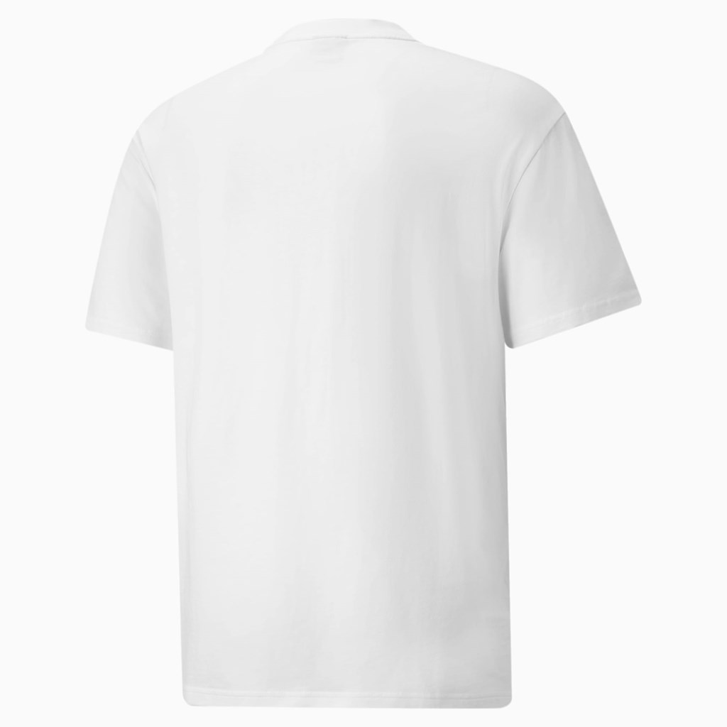 White Puma King Logo Men's Tee | 2471EIRLC