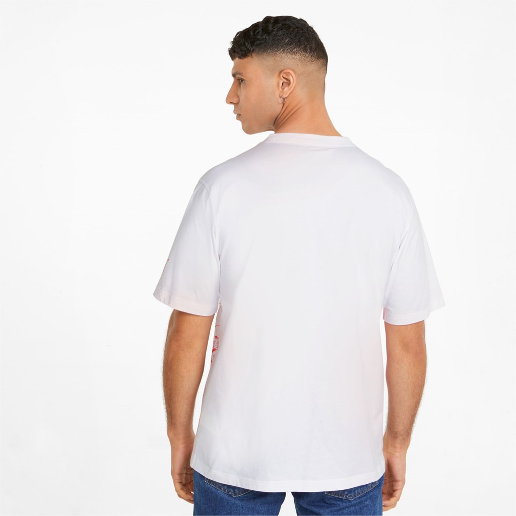 White Puma Mercedes F1 Statement Graphic Men's Tee | 5382QAZLO