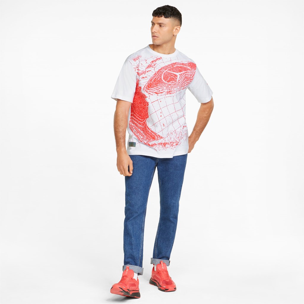 White Puma Mercedes F1 Statement Graphic Men's Tee | 5382QAZLO