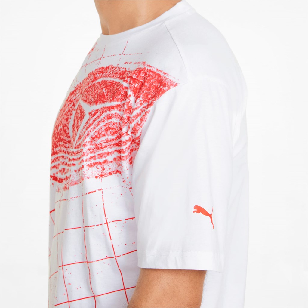 White Puma Mercedes F1 Statement Graphic Men's Tee | 5382QAZLO