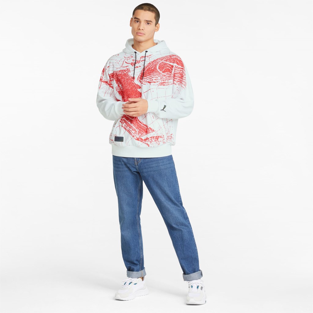 White Puma Mercedes F1 Statement Men's Hoodie | 5306DKLAG