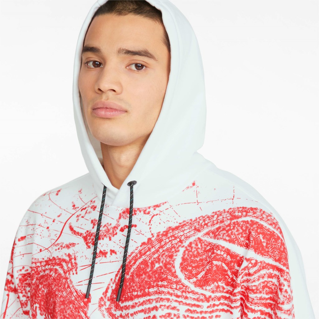 White Puma Mercedes F1 Statement Men's Hoodie | 5306DKLAG