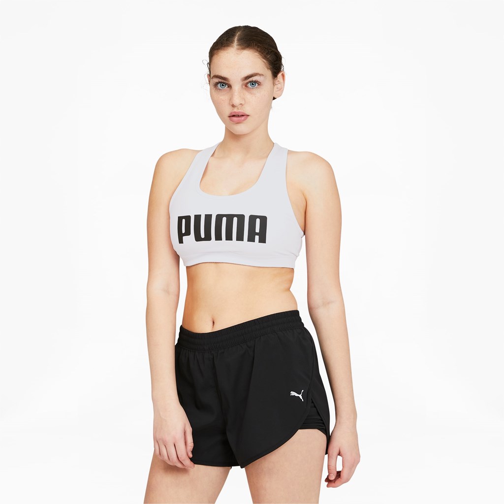 White Puma Mid Impact 4Keeps Training Women\'s Sports Bra | 1698VUKIZ