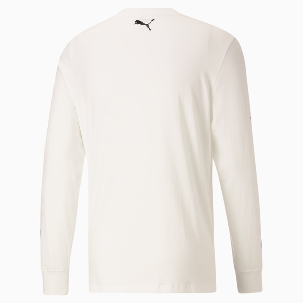 White Puma One of One Long Sleeve Basketball Men's Tee | 0864GNWLH