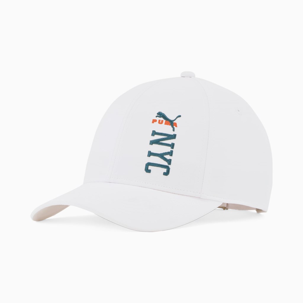 White Puma PUMA NYC Archer Adjustable Women\'s Cap | 9730KAFZN