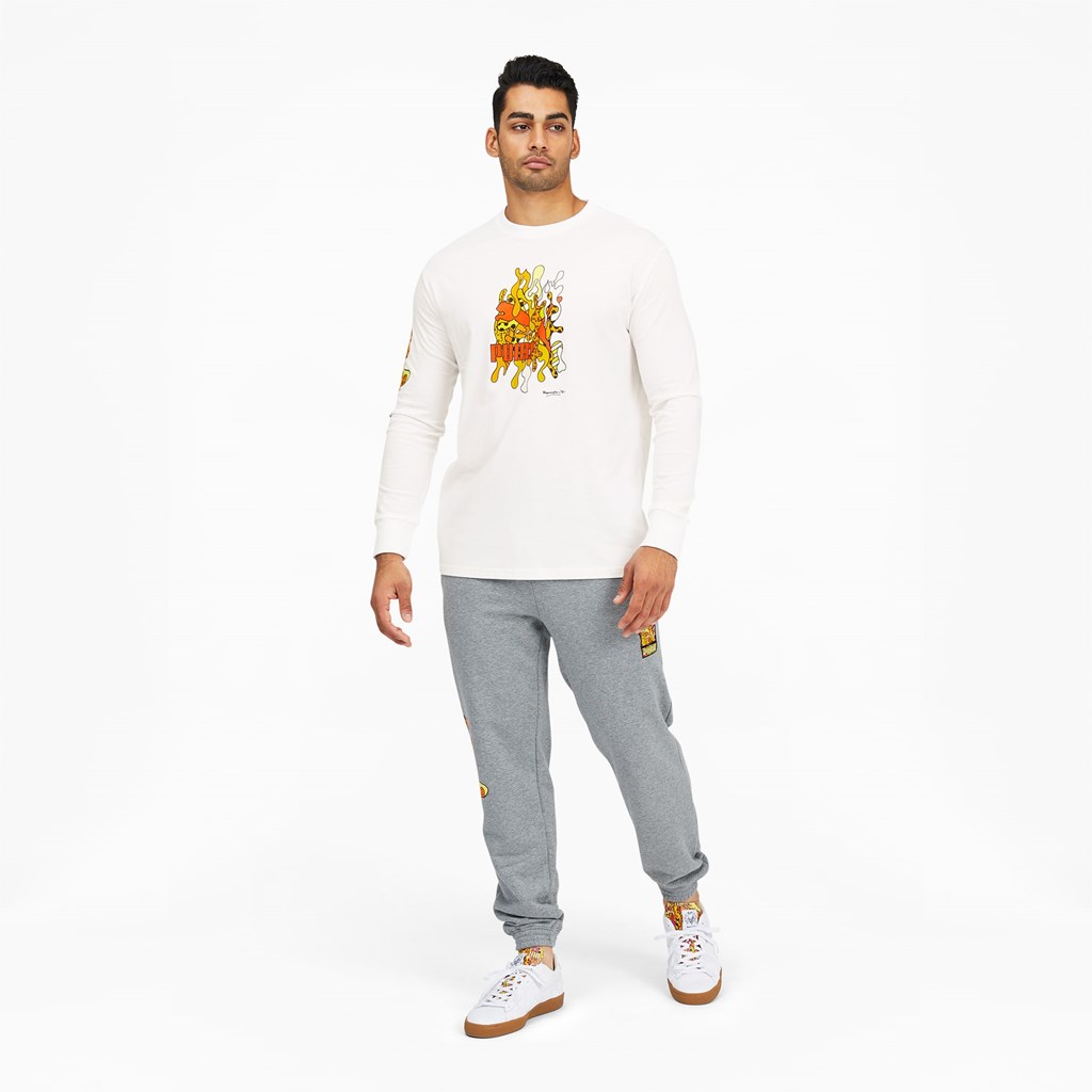 White Puma PUMA x BRITTO Long Sleeve Men's Tee | 1097VXBYF