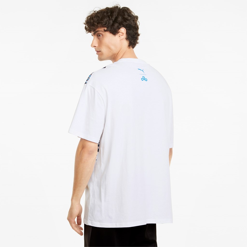 White Puma PUMA x CLOUD9 Graphic Esports Men's Tee | 7658YDNKL