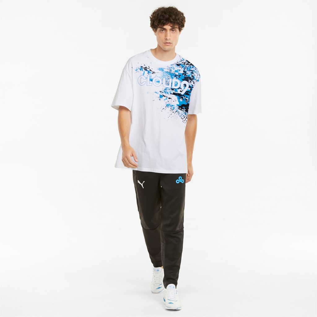 White Puma PUMA x CLOUD9 Graphic Esports Men's Tee | 7658YDNKL