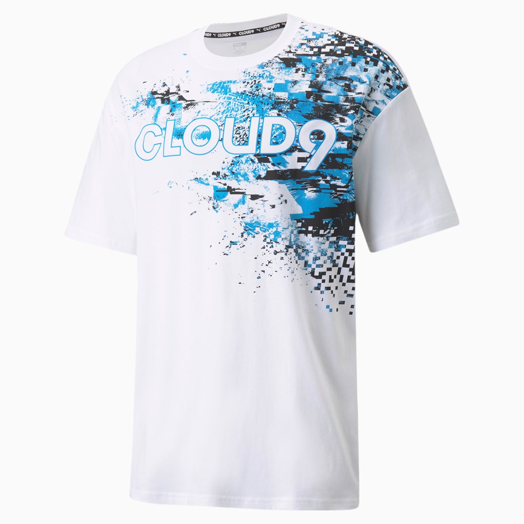 White Puma PUMA x CLOUD9 Graphic Esports Men's Tee | 7658YDNKL