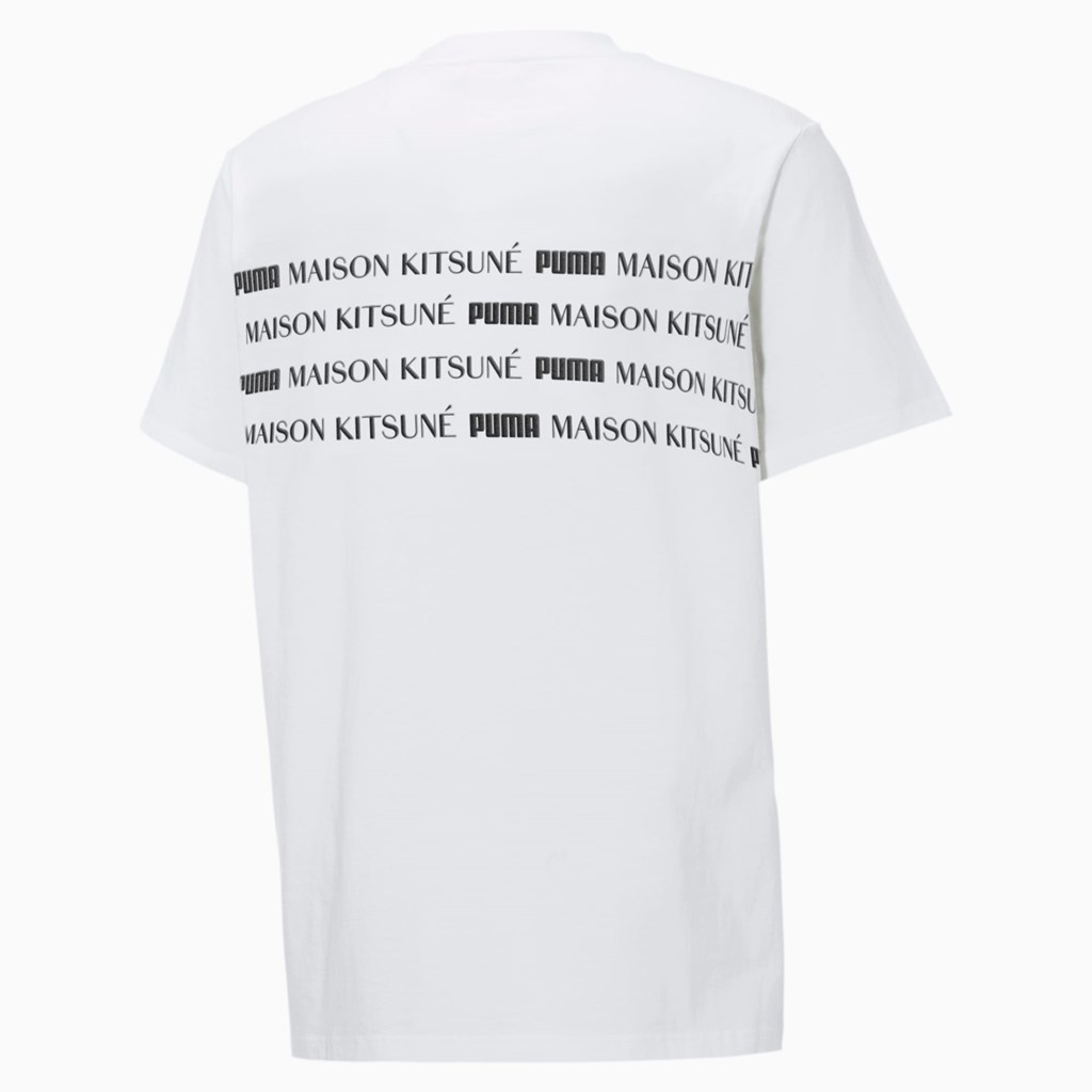 White Puma PUMA x MAISON KITSUNE Engineered Women's Tee | 0348VXHCU