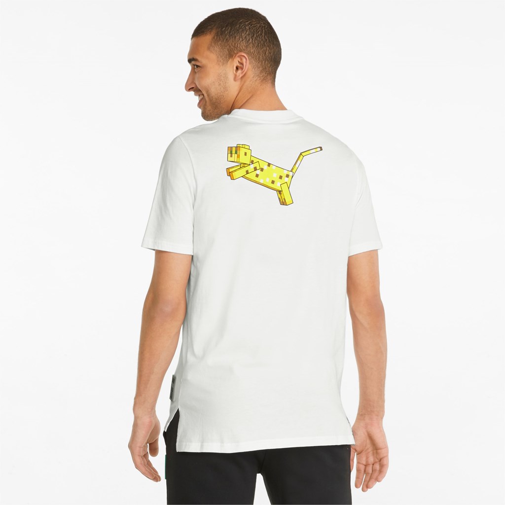 White Puma PUMA x MINECRAFT Graphic Men's Tee | 9367GCHBR