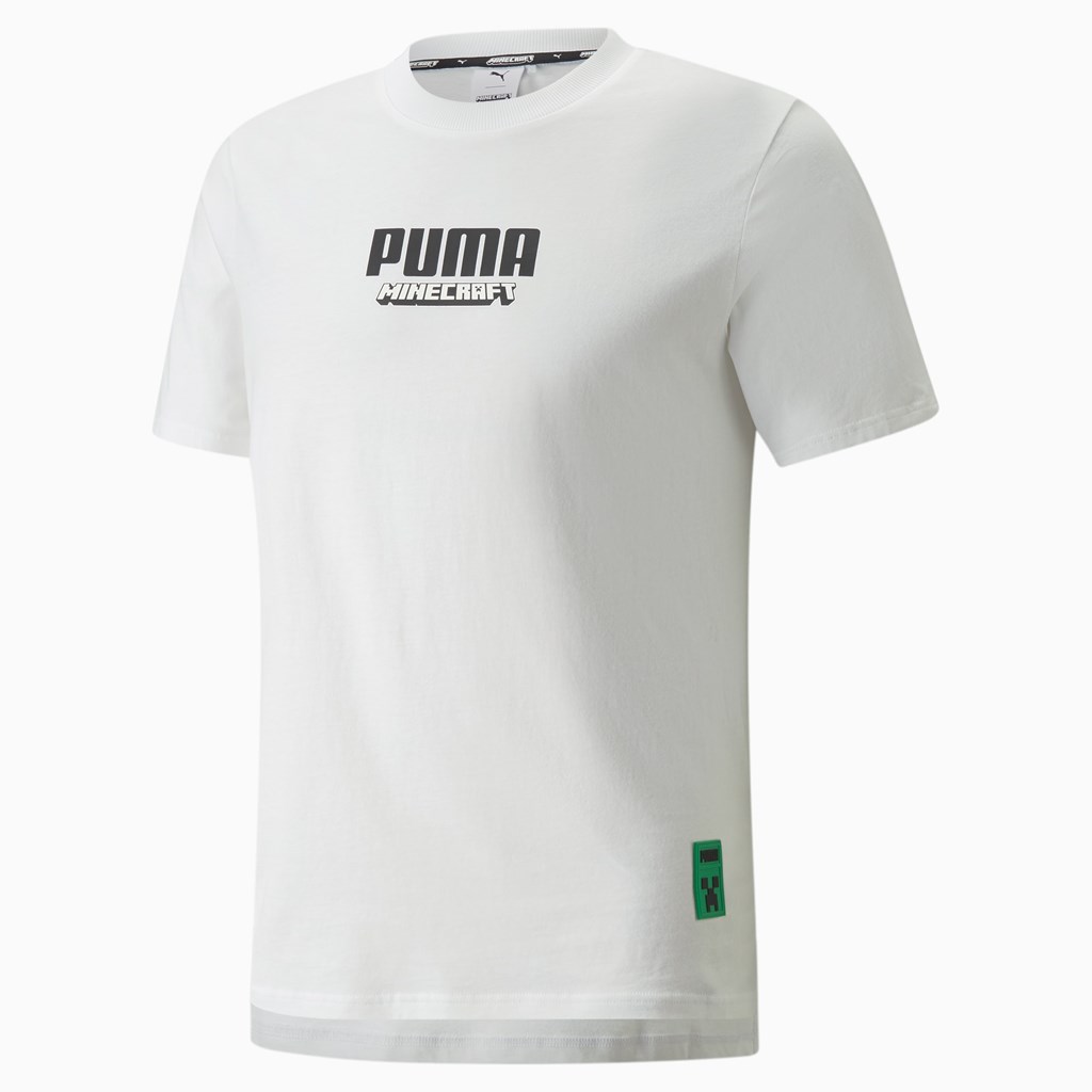 White Puma PUMA x MINECRAFT Graphic Men's Tee | 9367GCHBR