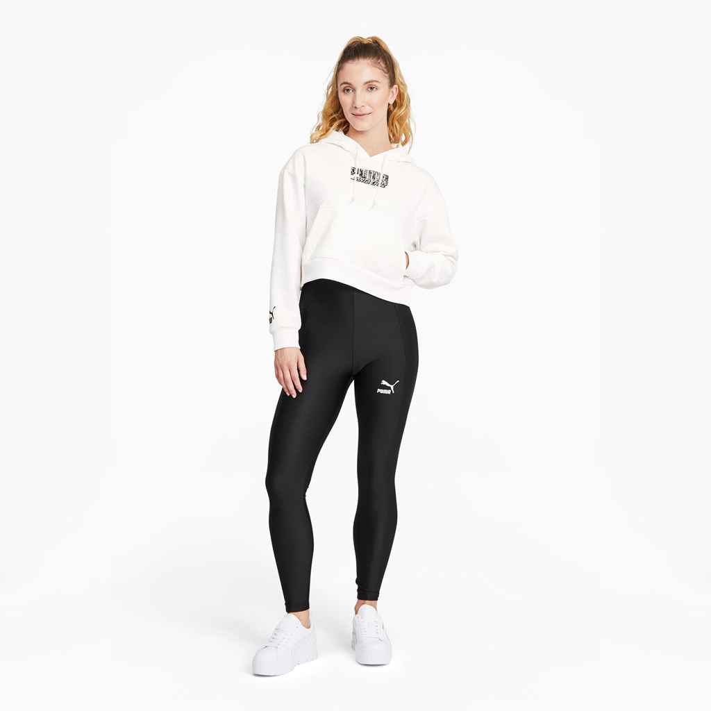 White Puma PUMA x SANTA CRUZ Cropped Women's Hoodie | 9347EMXGK