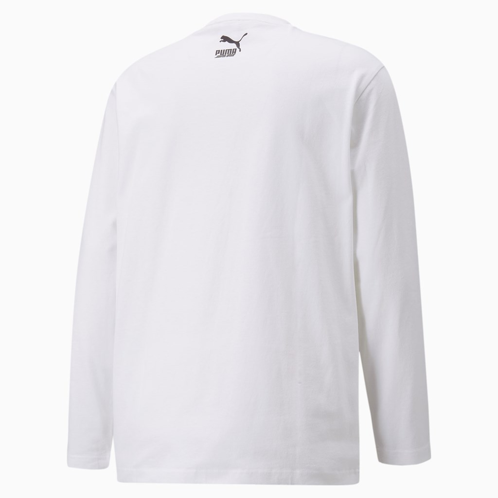 White Puma PUMA x SANTA CRUZ Long Sleeve Tee Men's Tee | 0548EPFVM