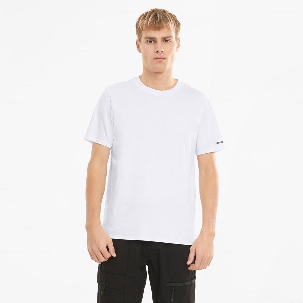 White Puma Porsche Design Essential Men\'s Tee | 0439LEAXJ