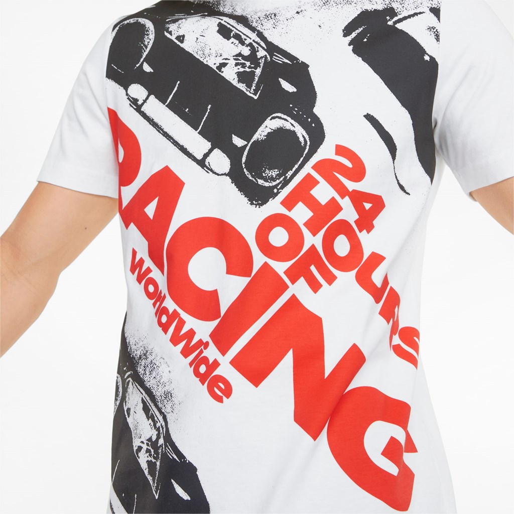 White Puma Porsche Legacy Statement Graphic Men's Tee | 9683ZQTHU