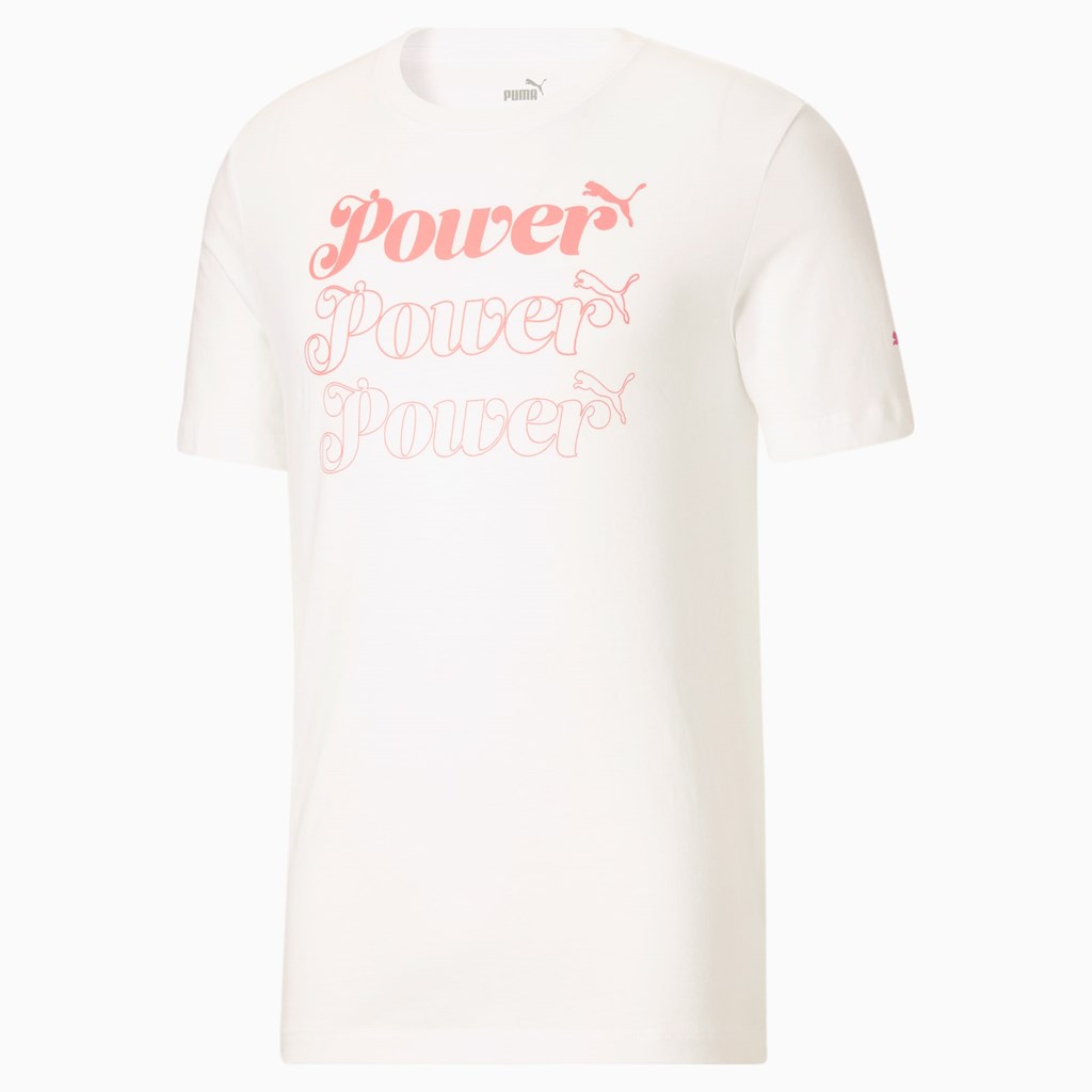 White Puma Power Pink Men\'s Tee | 6537RYZJV