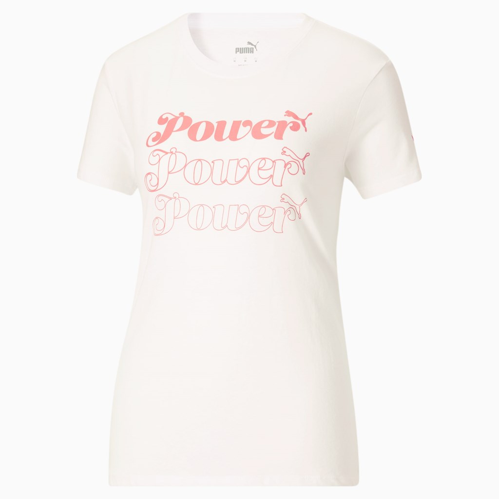 White Puma Power Pink Women\'s Tee | 2075KTNXR