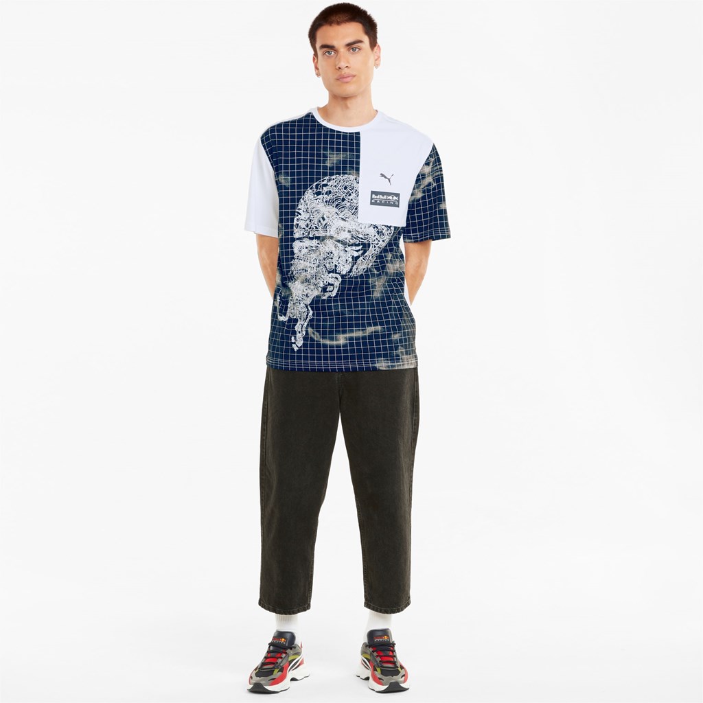 White Puma Red Bull Racing Printed Men's Tee | 3045AKFHW