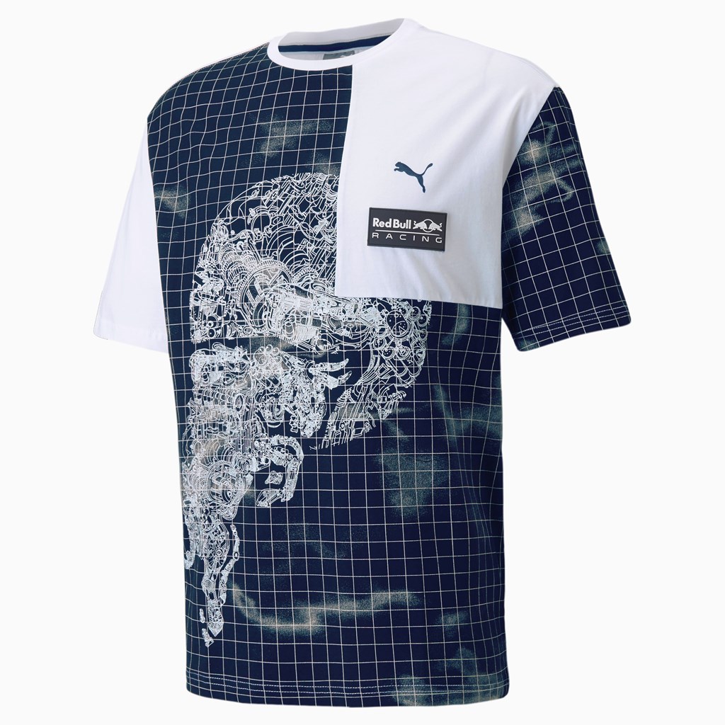 White Puma Red Bull Racing Printed Men's Tee | 3045AKFHW