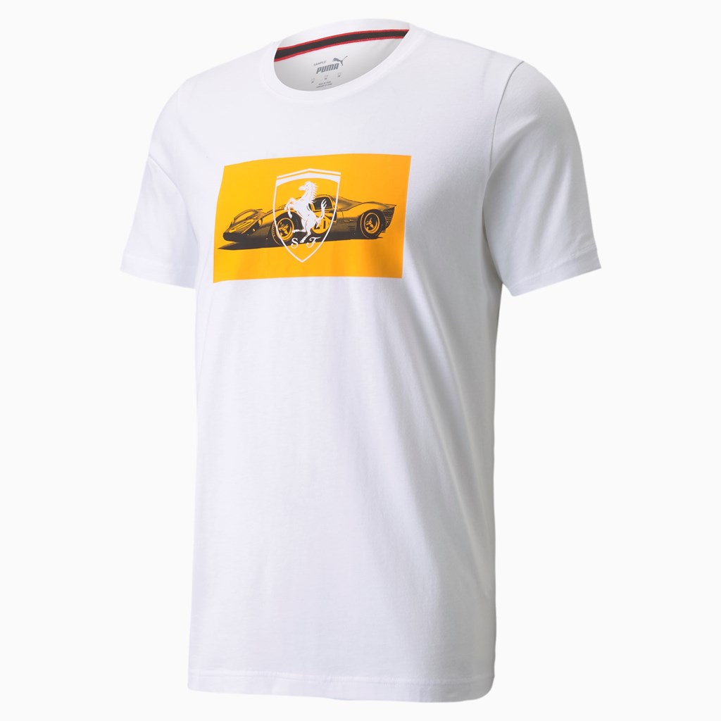 White Puma Scuderia Ferrari Race Graphic Men's Tee 2 | 0912ESAUT